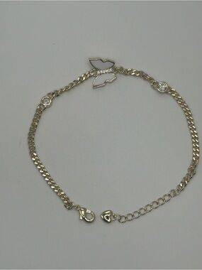 Delicate Gold Filled White Butterfly Accent Bracelet